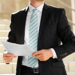 Classic Mint Green and Navy Stripes Tie<br><div class="desc">Classic stripes design that can be easily personalised for a father's day gift,  wedding party gifts for your groomsmen,  corporate events,  etc</div>
