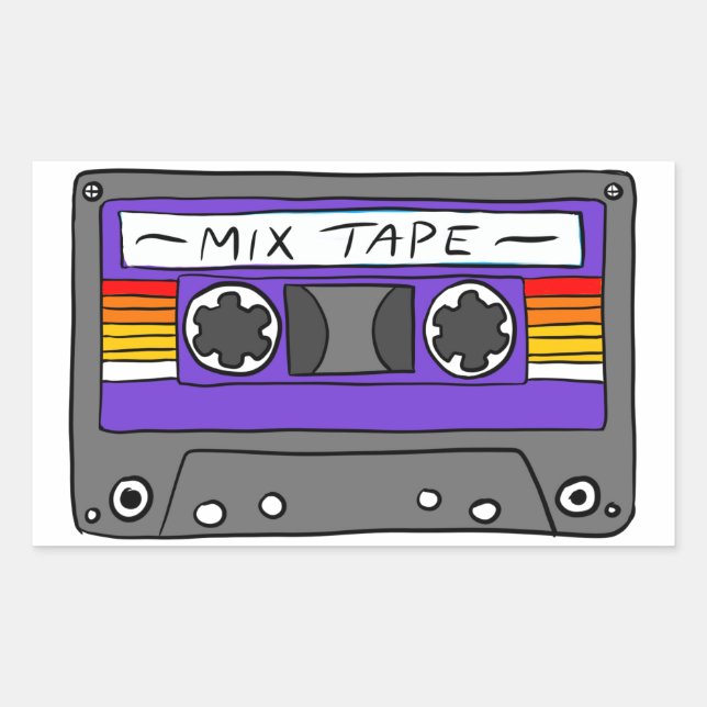 Classic Mix Tape Rectangular Sticker (Front)