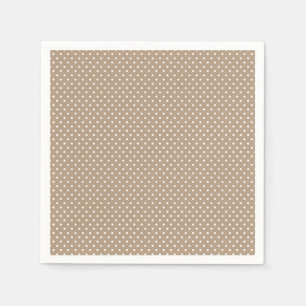 Classic Mocha Brown and White Polka Dot Napkins