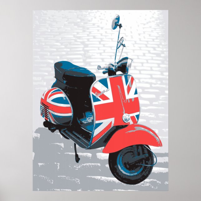 Classic Mod Scooter Poster (Front)