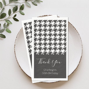 Classic Modern Black and White Houndstooth Napkin