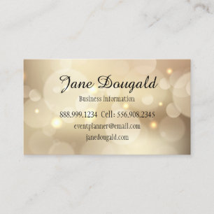 Classic Modern Black Gold Lights Custom Personal Business Card