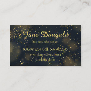 Classic Modern Black Gold Stars Custom Personal Business Card