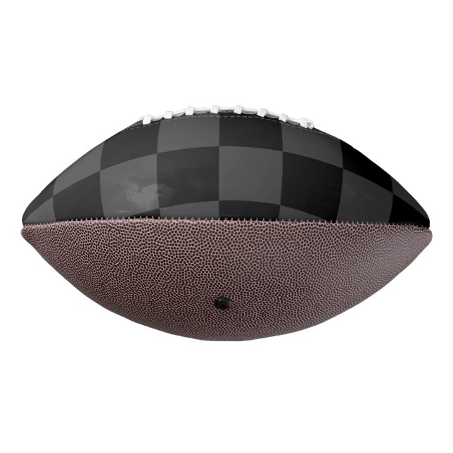 Classic Modern Black & Smoky Black Chequerboard  American Football (Rotated 270)
