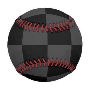 Classic Modern Black & Smoky Black Chequerboard Baseball