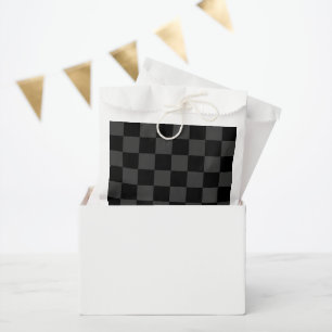Classic Modern Black & Smoky Black Chequerboard  Favour Bags