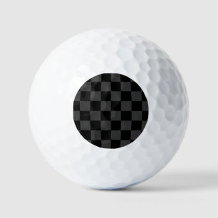 Classic Modern Black & Smoky Black Chequerboard  Golf Balls