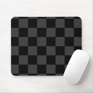 Classic Modern Black & Smoky Black Chequerboard Mouse Mat