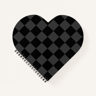 Classic Modern Black & Smoky Black Chequerboard  Notebook