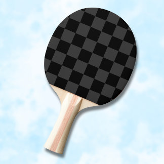 Classic Modern Black & Smoky Black Chequerboard  Ping Pong Paddle