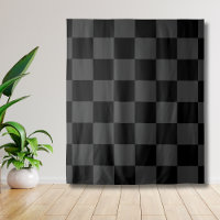 Classic Modern Black & Smoky Black Chequerboard 