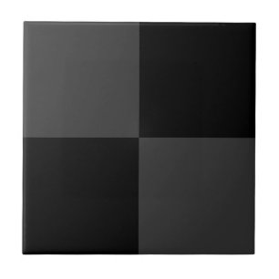 Classic Modern Black & Smoky Black Chequerboard  Tile