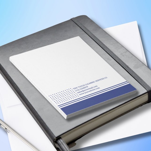 Classic Modern Blue Polka Dots Cleaning Services Notepad (Creator Uploaded)