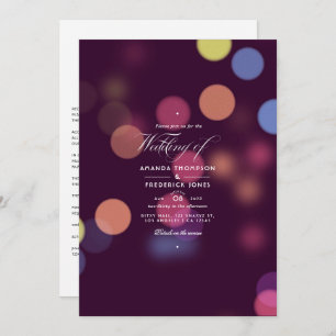Classic Modern Bokeh Wedding Lights Invitation