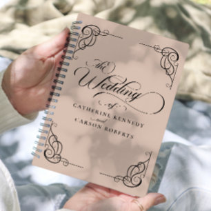 Classic Modern Calligraphy Beige & Black Script Planner