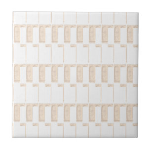 Classic Modern Ceramic Tile Beige & White Square