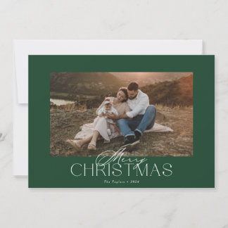 Classic Modern Christmas Card with Photo