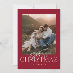 Classic Modern Christmas Card with Photo