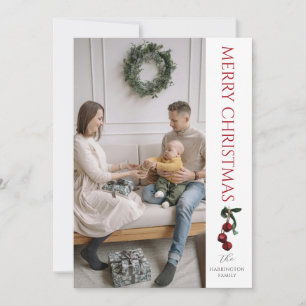 Classic Modern Christmas Photo Holiday Card