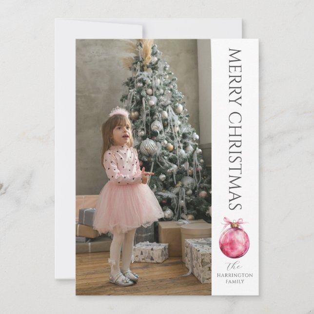 Classic Modern Christmas Photo Holiday Card (Front)