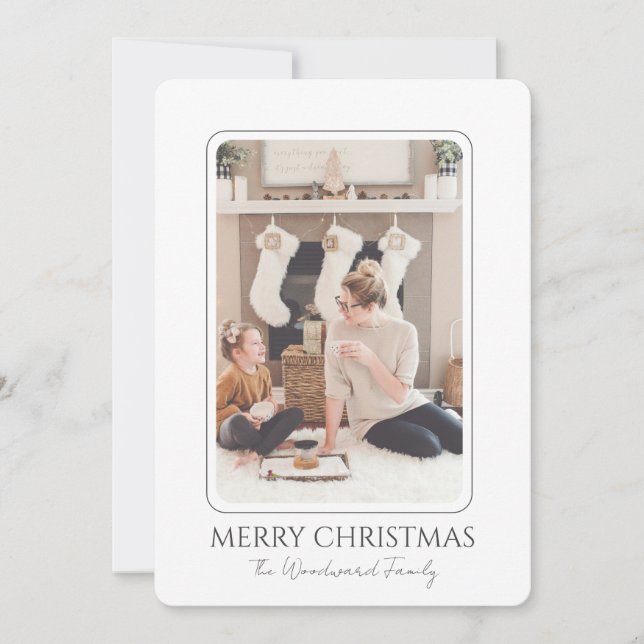 Classic Modern Christmas Photo Holiday Card (Front)