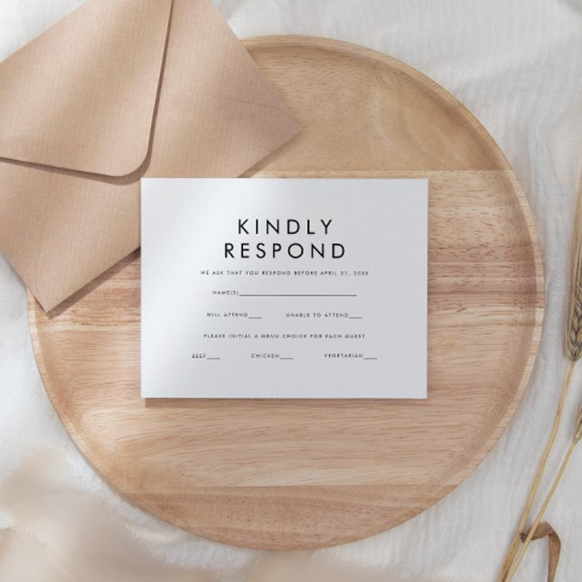 Classic Modern Classic Minimal Wedding RSVP Card (Creator Uploaded)