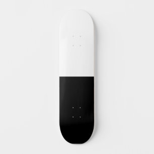 Classic Modern Cool Split Colour Half Black & Whit Skateboard