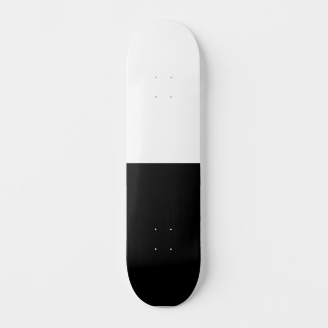 Classic Modern Cool Split Colour Half Black & Whit Skateboard (Front)