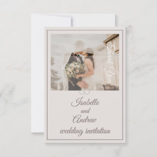 Classic Modern Elegant Minimal Minimalist Wedding Invitation