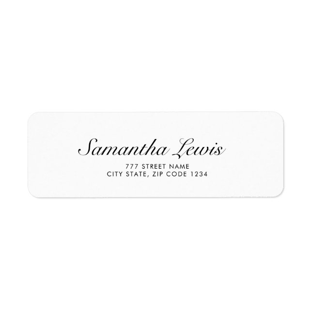 Classic Modern Elegant Script Return Address (Front)