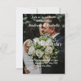 Classic Modern Elehgant Wedding Minimalist Simple Thank You Card