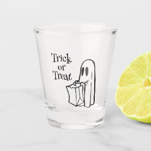 Classic Modern Ghost with Bag Trick or Treat Shot Glass