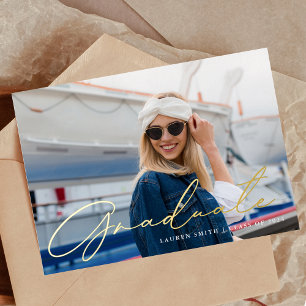 Classic Modern Gold Calligraphy Graduation Party