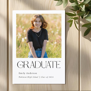 Classic Modern Graduation Photo Announcement