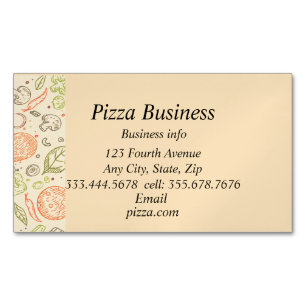 Classic Modern Graphic Art Pizza Business Name Magnetic Business Card