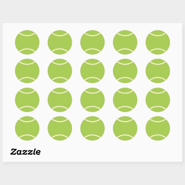 Classic Modern Green Tennis Ball  Round Sticker (Sheet)