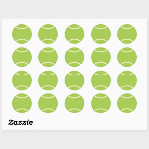 Classic Modern Green Tennis Ball  Round Sticker