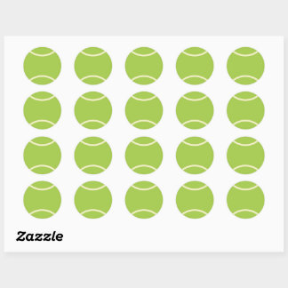 Classic Modern Green Tennis Ball Round Sticker