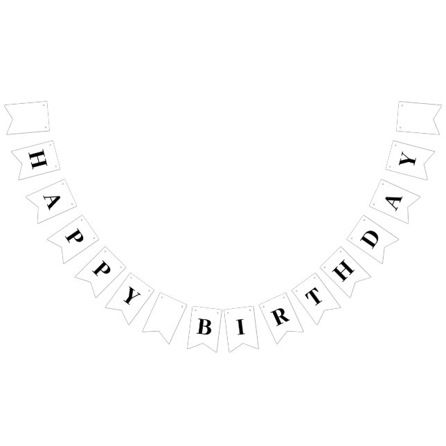 Classic Modern Happy Birthday Message Bunting (All)