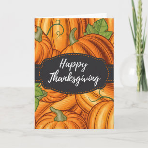 Classic Modern Happy Thanksgiving Greeting Card