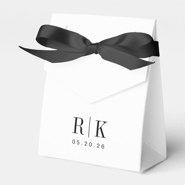 Classic Modern Initials Wedding Favour Box (Front Side)