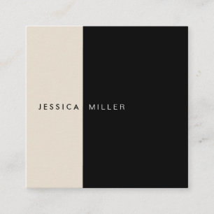 Classic Modern Layout Black & Beige Social Media Square Business Card