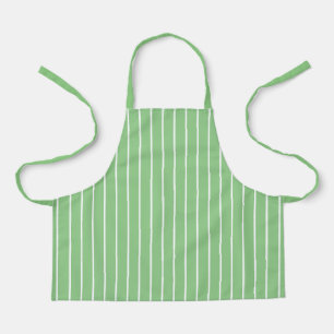Classic Modern Light Green and Thin White Stripes Apron