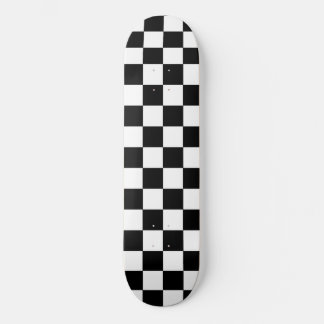 Classic Modern Minimal Chequered Black and White Skateboard