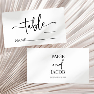 Classic Modern Minimal Minimalist Simple Wedding Place Card