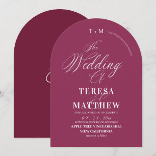 Classic Modern Minimal Pink Wedding  Invitation