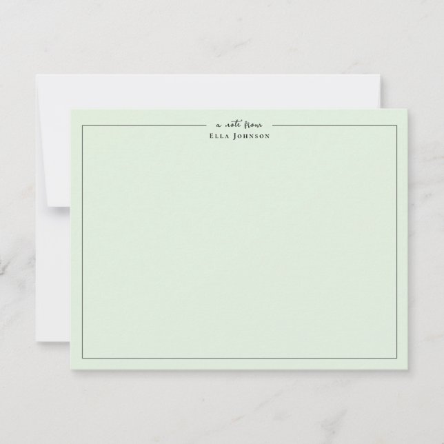 Classic Modern Mint green feminine Professional  Thank You Card (Front)