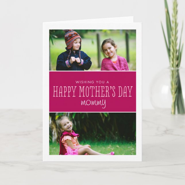 Classic & Modern Mother's Day Photo Card (Front)
