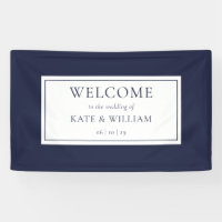 Classic Modern Navy Blue Wedding Welcome