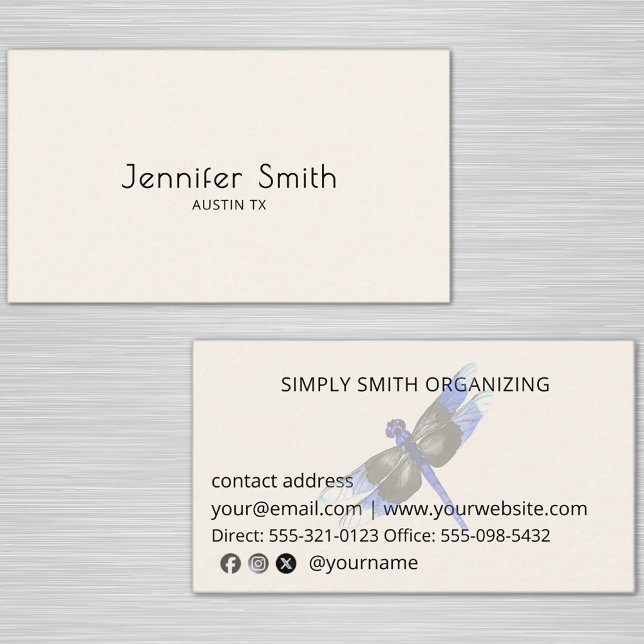 Classic Modern Professional Simple Dragonfly Business Card (Creator Uploaded)